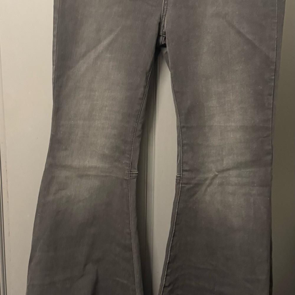 Free People Gray Flare Wide Leg Jeans